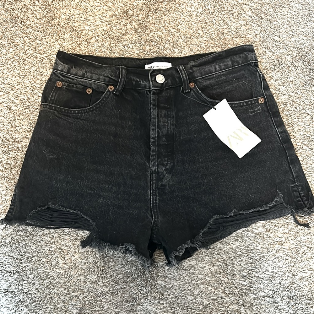 Zara Black Denim Shorts